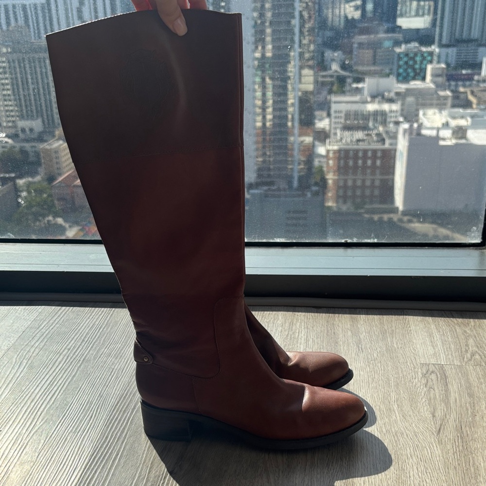 Elegant Brown Leather Knee-High Boots